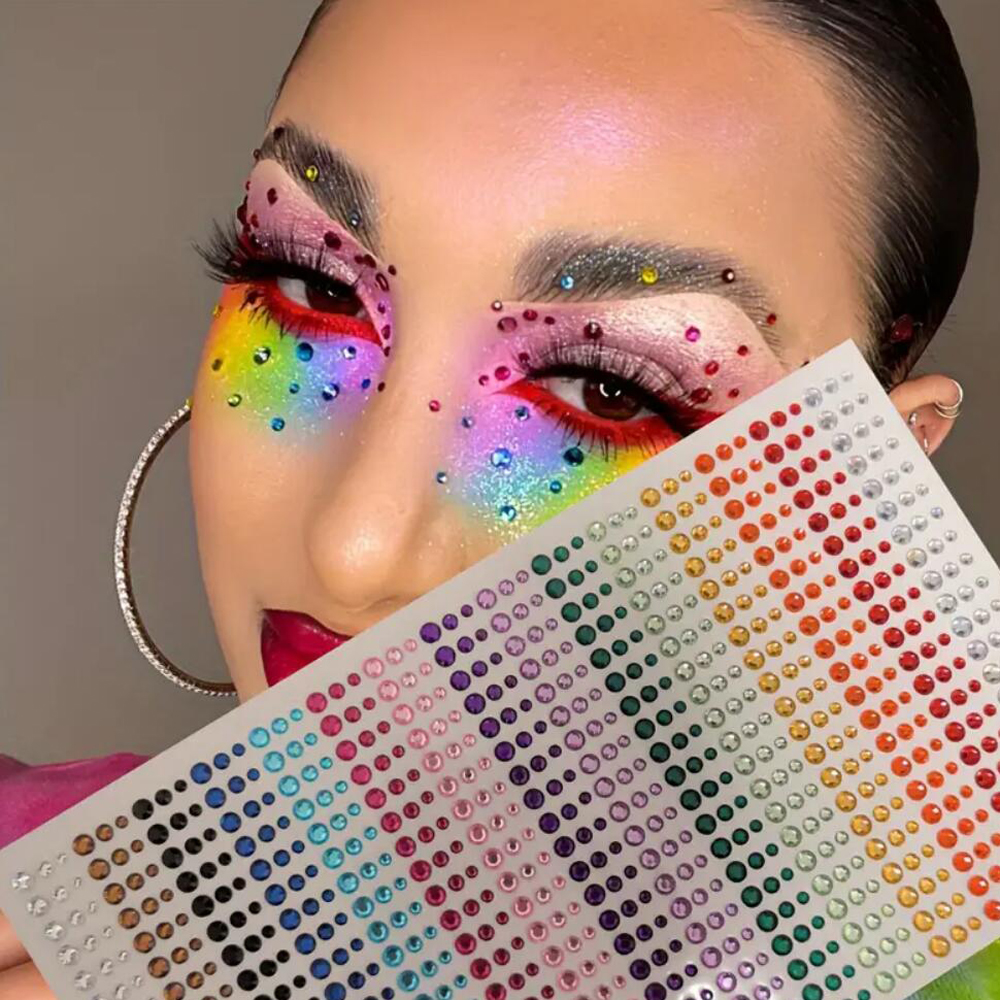 Beauty Gems Makeup - 900PCS Self Adhesive Rhinestone Stickers Mixed