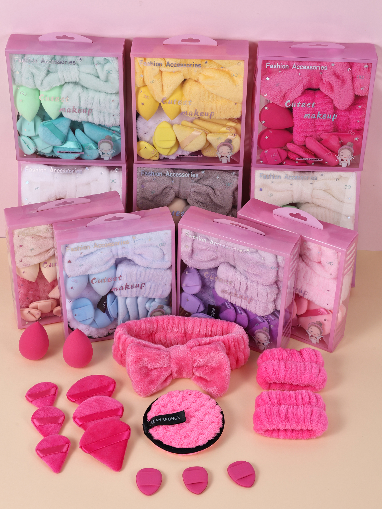 Makeup Beauty Set - 15pcs Women Wash Face Spa Hair