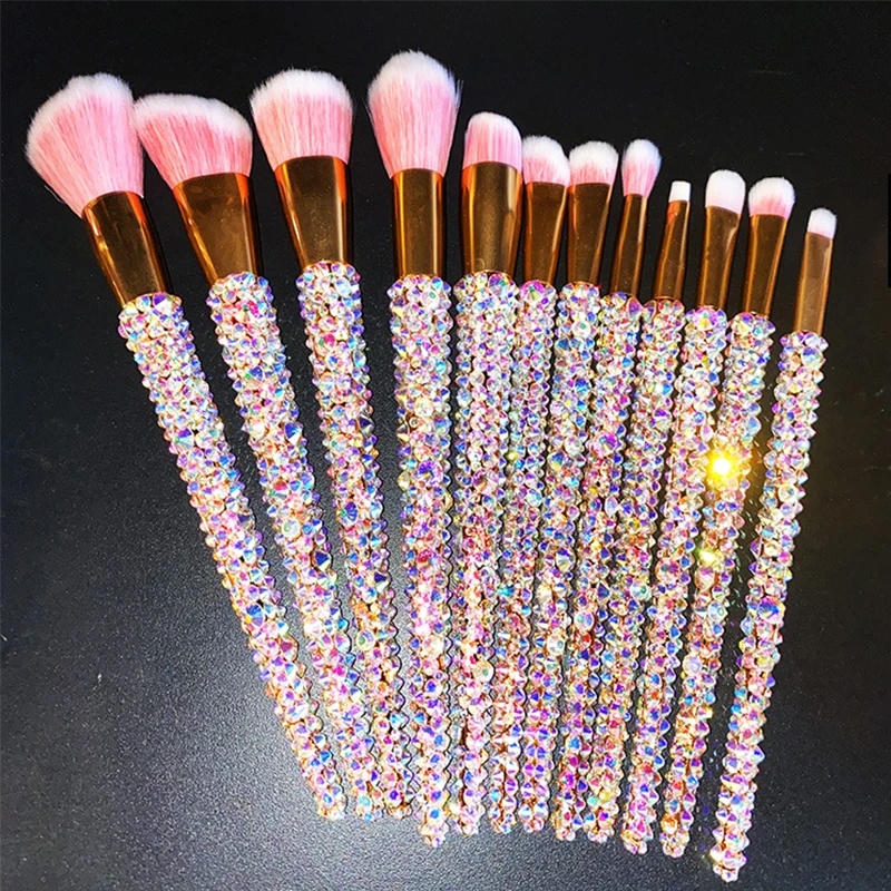Beauty Gems Makeup - 12Pcs/set Diamond-studded Makeup Brushes Gems Makeup