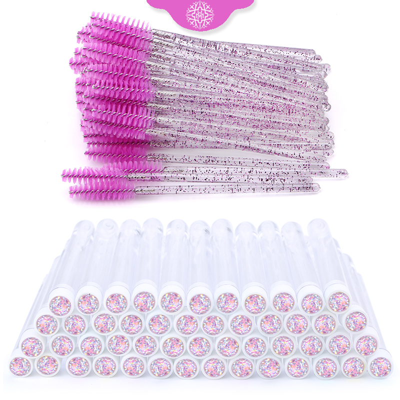 Makeup Beauty Set - 50/100pcs Diamond Eyebrow Brush Tube Disposable