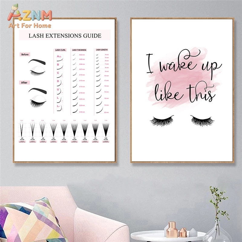 Beauty Makeup Quotes - AZNM Lash Extensions Guide Canvas Wall