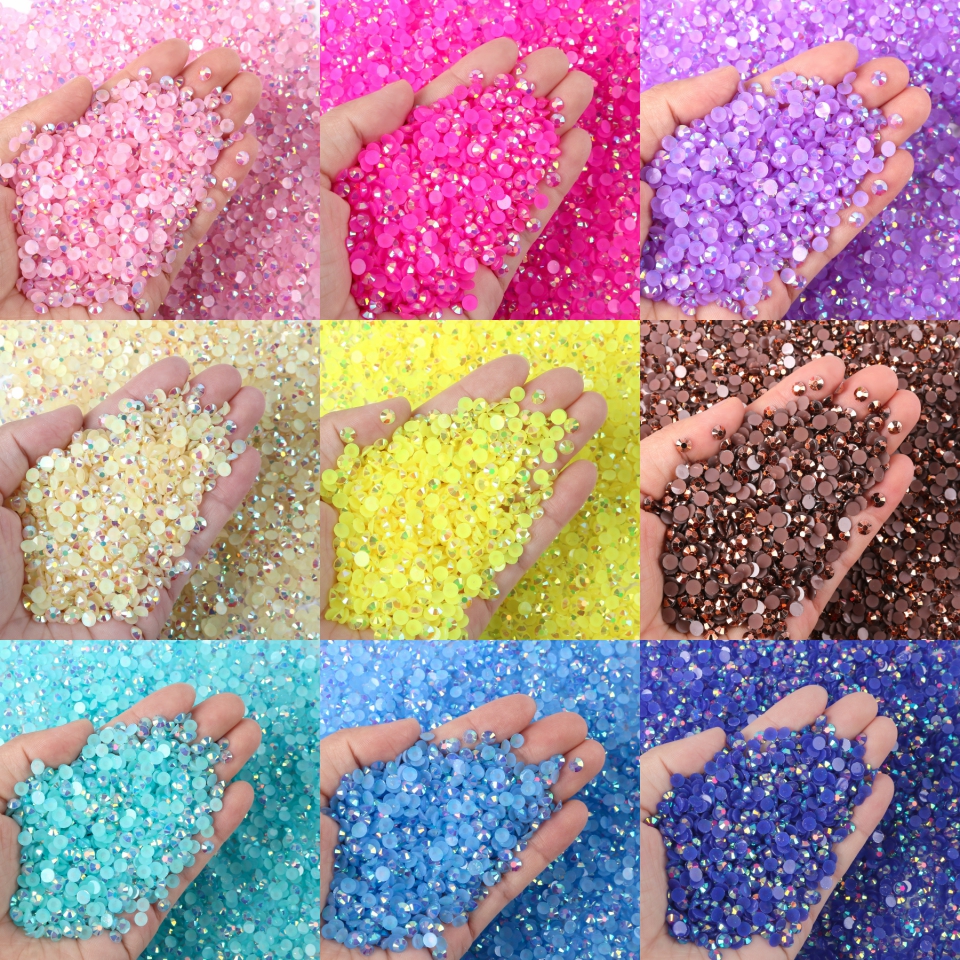 Beauty Gems Makeup - Resin Rhinestones Flatback Round Jelly Rhinestone