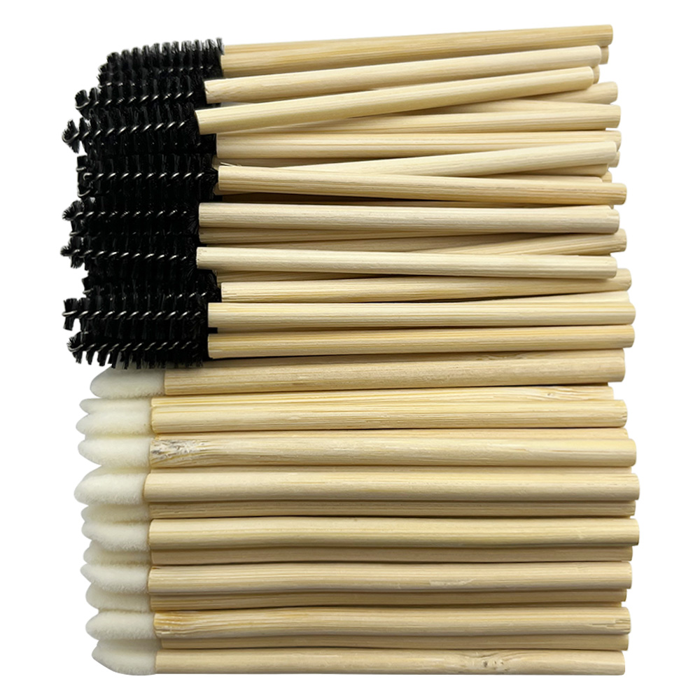 Beauty Makeup Brands - 50/100pcs Lip Brushes Kits Bamboo Handle