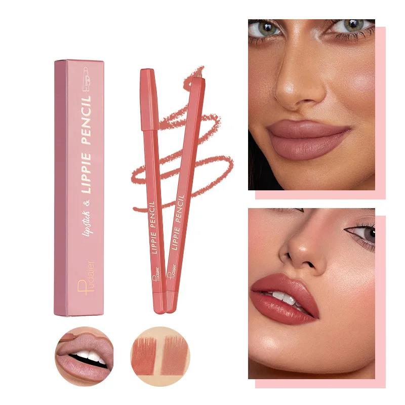 Lip Liner Pencil - 12 Colors Velvet Matte Lipliner Long