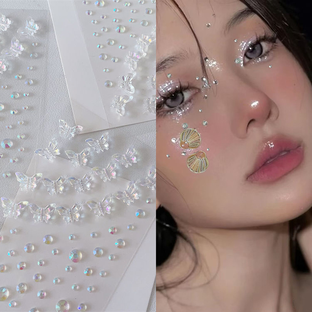 1/6pcs Colorful Butterfly Crys - Beauty Gems Makeup のレビューと価格