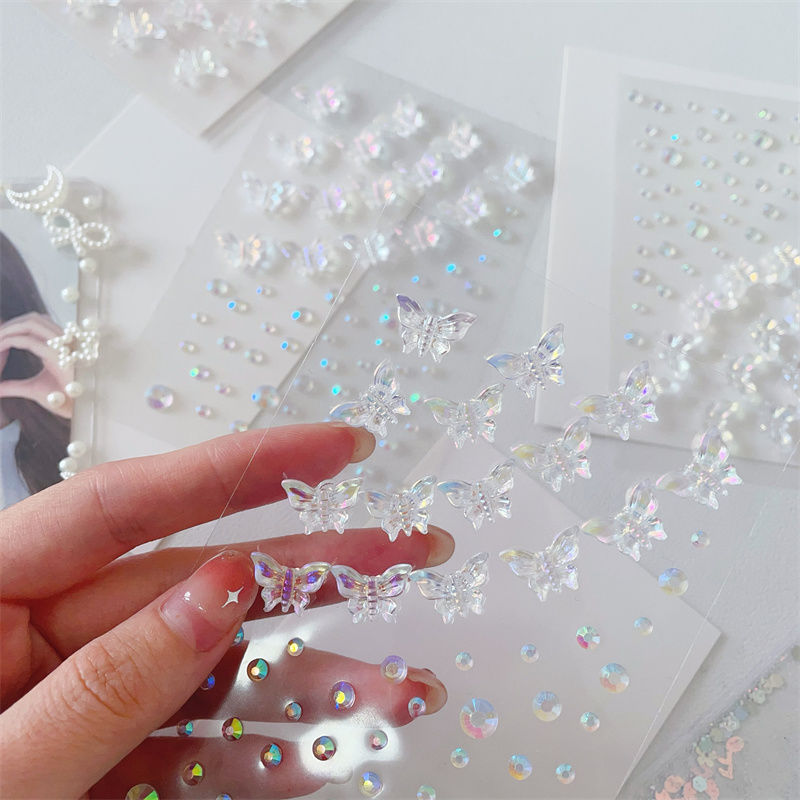 1/6pcs Colorful Butterfly Crys - Beauty Gems Makeup のレビューと価格