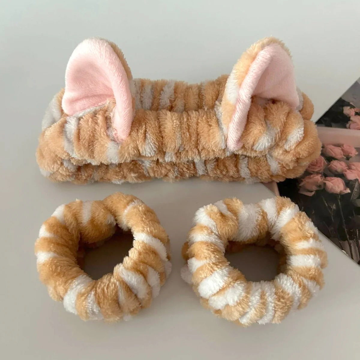 3pcs/set Cute Cat Ear Leopard  - Makeup Beauty Set のレビューと価格