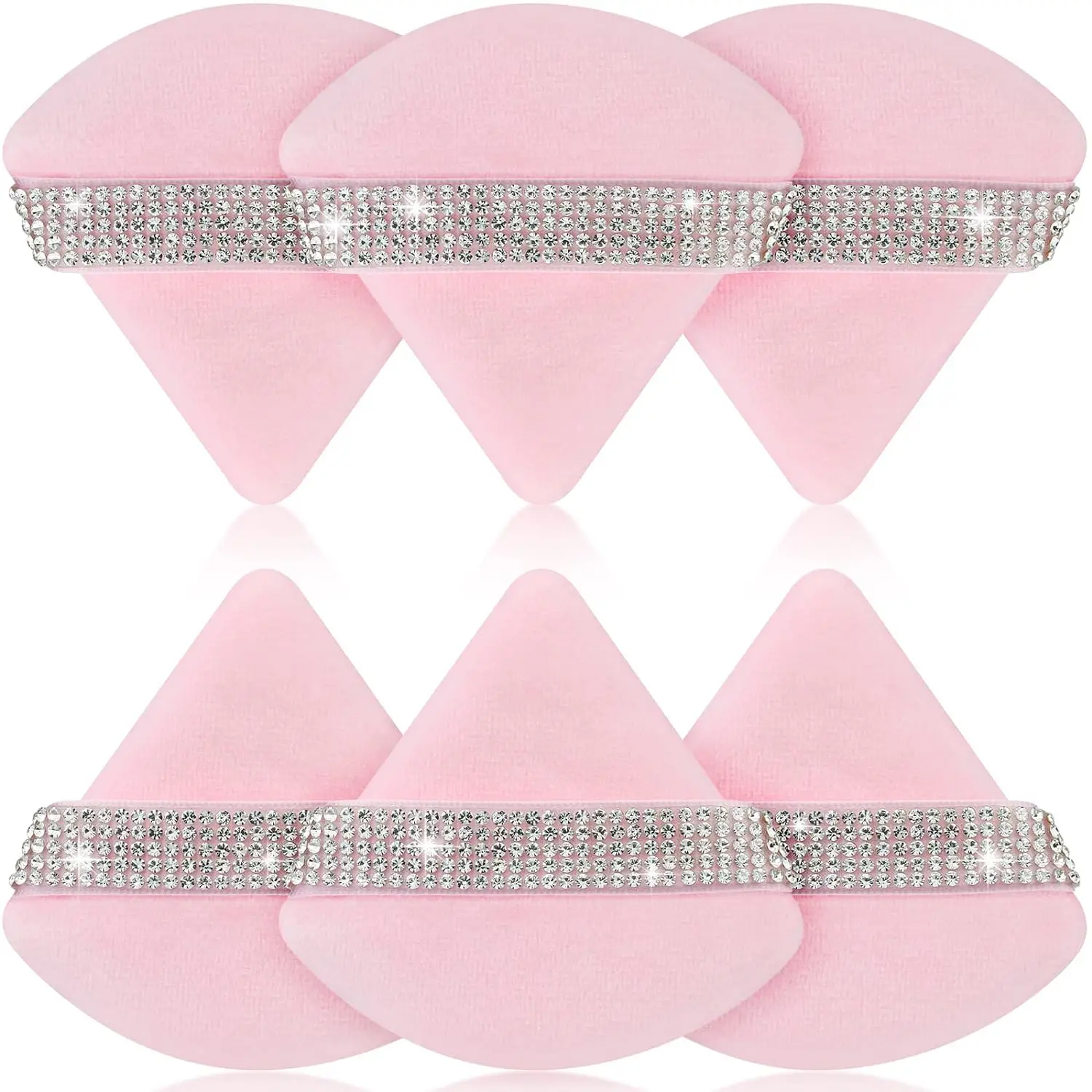 3Pcs Pink Triangle Powder Puff - Beauty Gems Makeup のレビューと価格