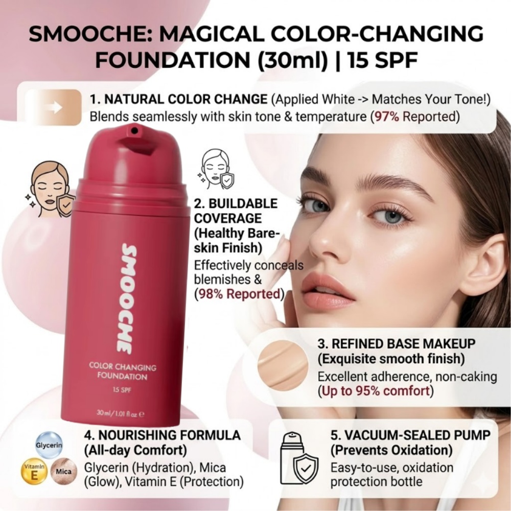 SMOOCHE Color Changing Foundat - Beauty Makeup Foundation のレビューと価格