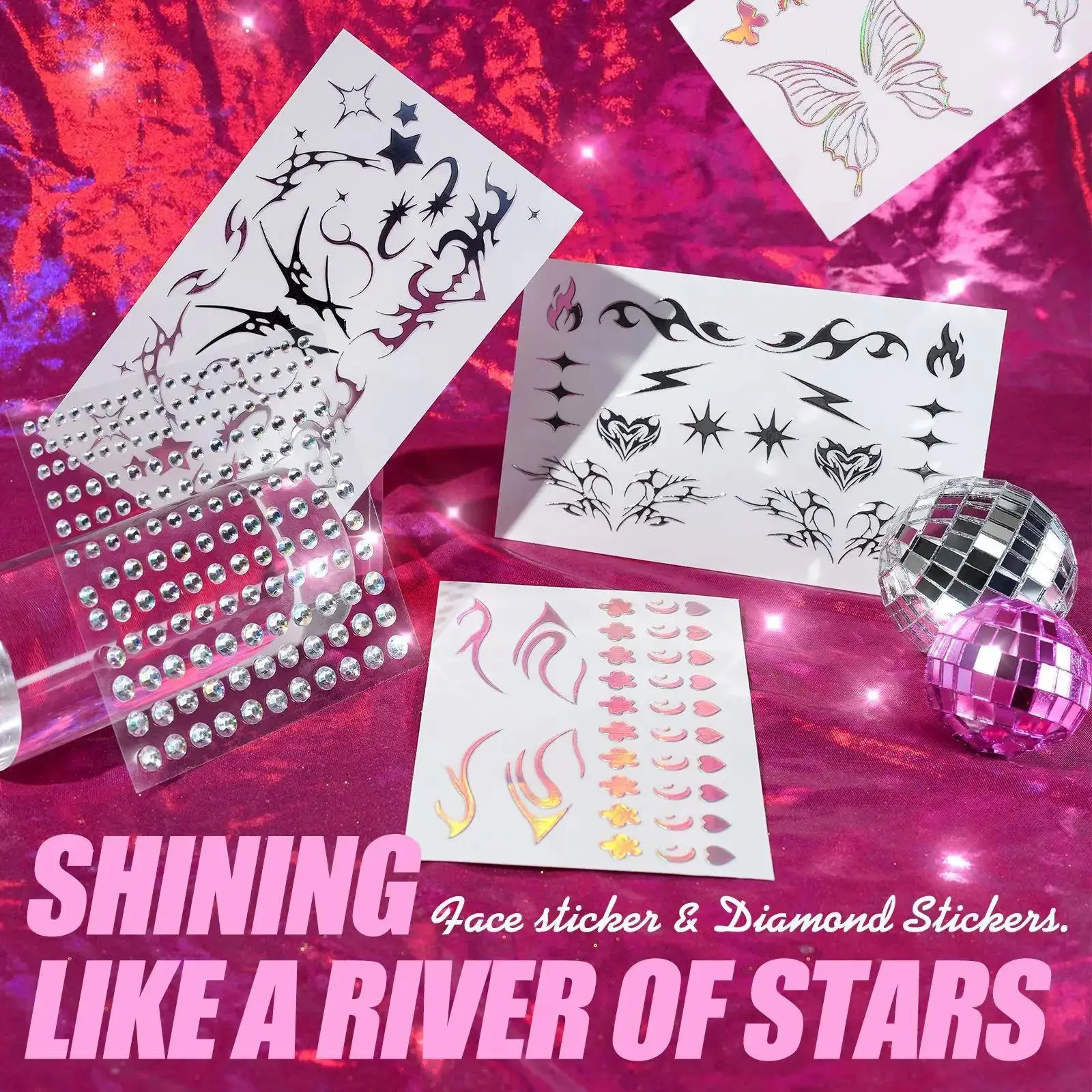 New Laser Face Sticker Eye Mak - Beauty Makeup Pictures のレビューと価格