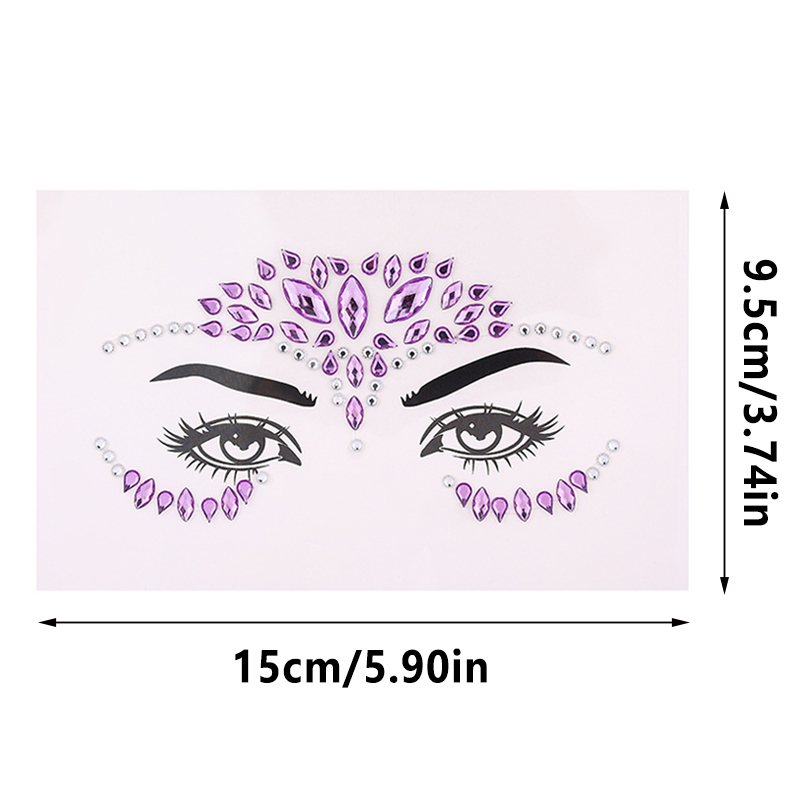 5Pcs/Set Diamond Face Stickers - Beauty Gems Makeup のレビューと価格