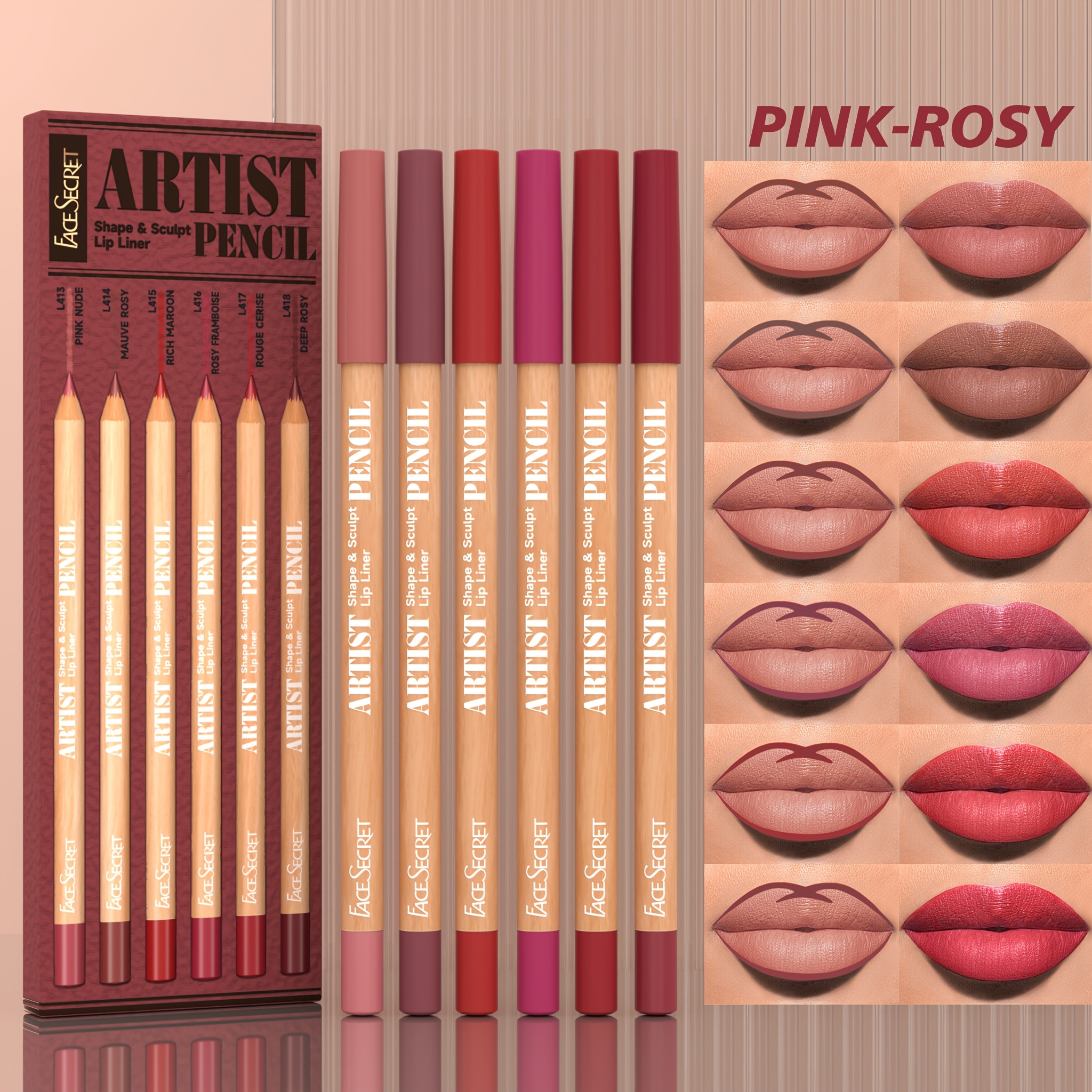 [Velvet Matte Lip Liner] 6pcs  - Lip Liner Pencil のレビューと価格