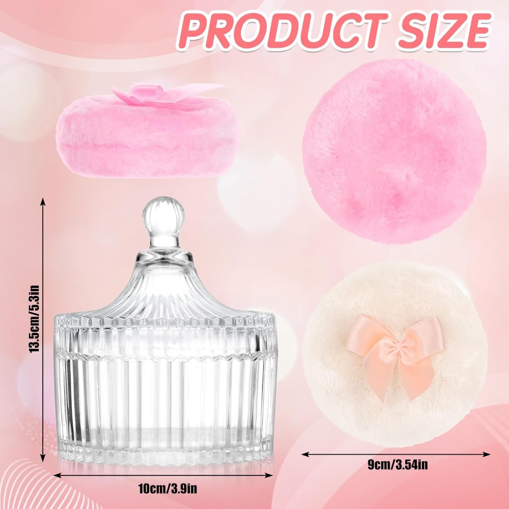Powder Puff with Glass Storage - Beauty Makeup Gift Sets のレビューと価格