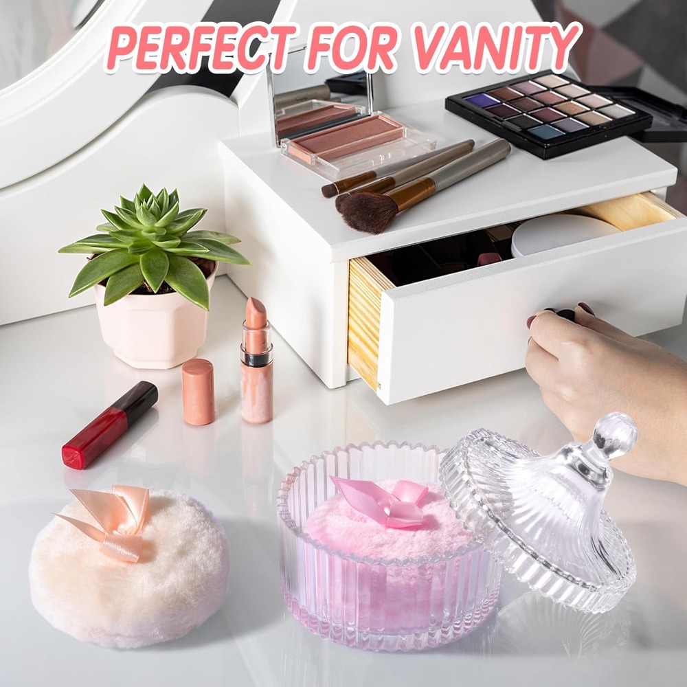 Powder Puff with Glass Storage - Beauty Makeup Gift Sets のレビューと価格