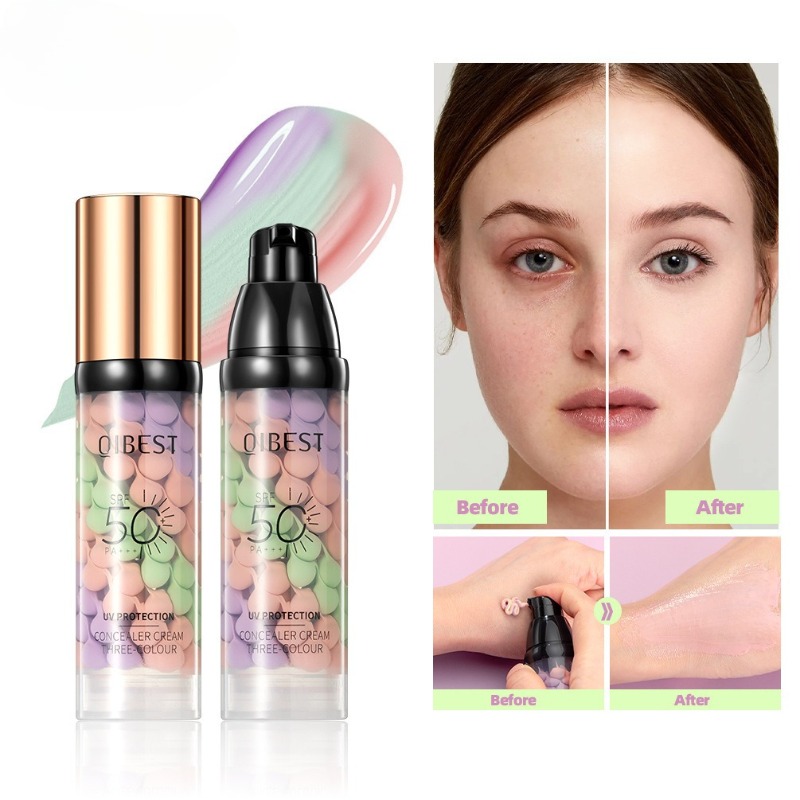 Face Makeup Primer Tri-color C - Beauty Makeup Foundation のレビューと価格