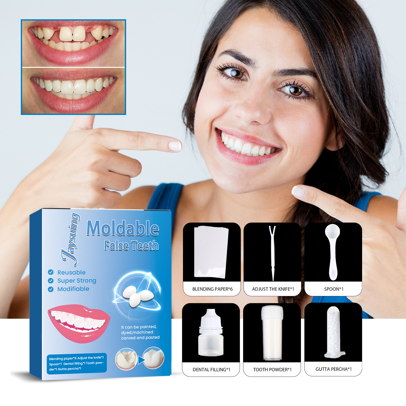Moldable Tooth Gel Kit, Vampir - Beauty Vampire Makeup のレビューと価格