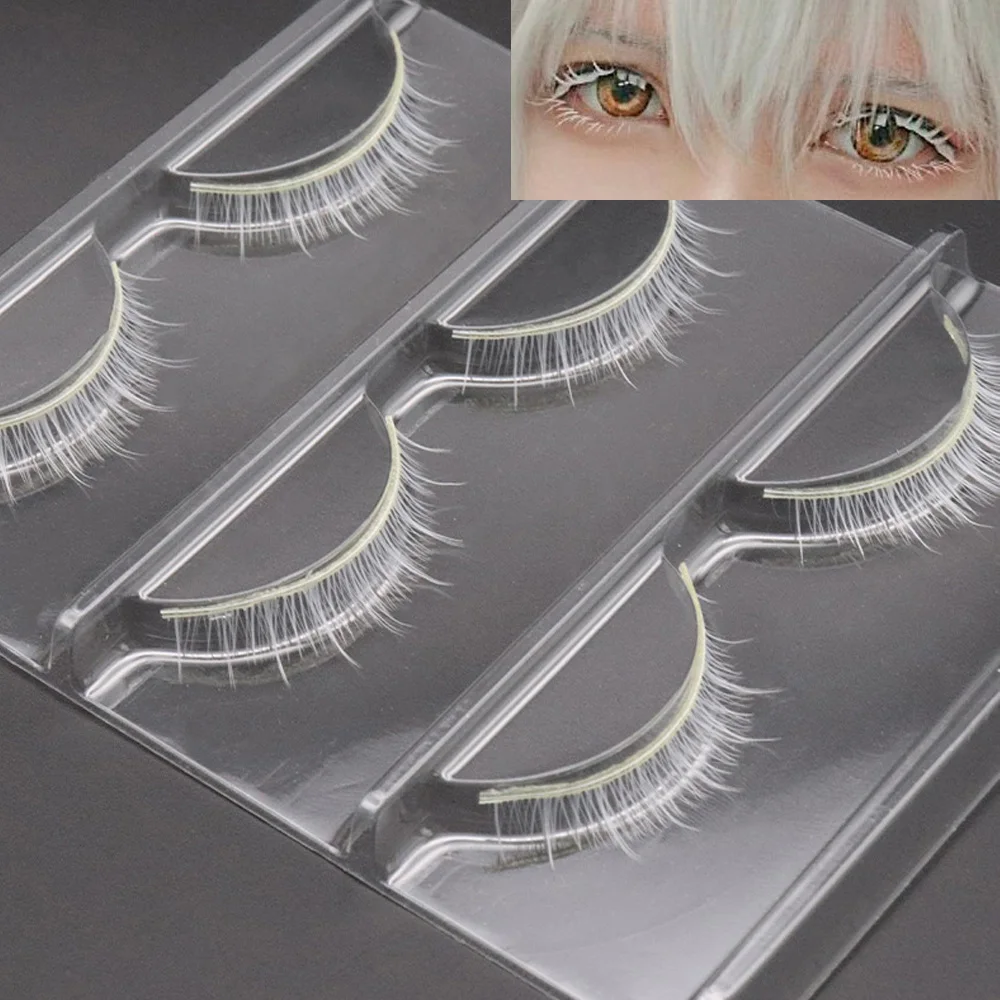 Hot 3pair White Eyelashes Make - Beauty Full Makeup のレビューと価格