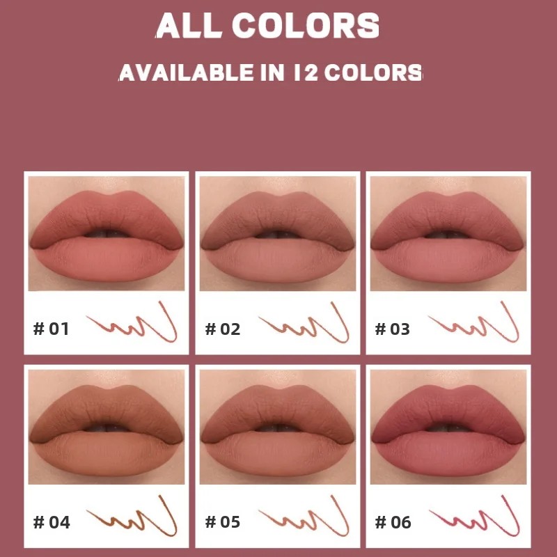 12 Colors Velvet Matte Lipline - Lip Liner Pencil のレビューと価格