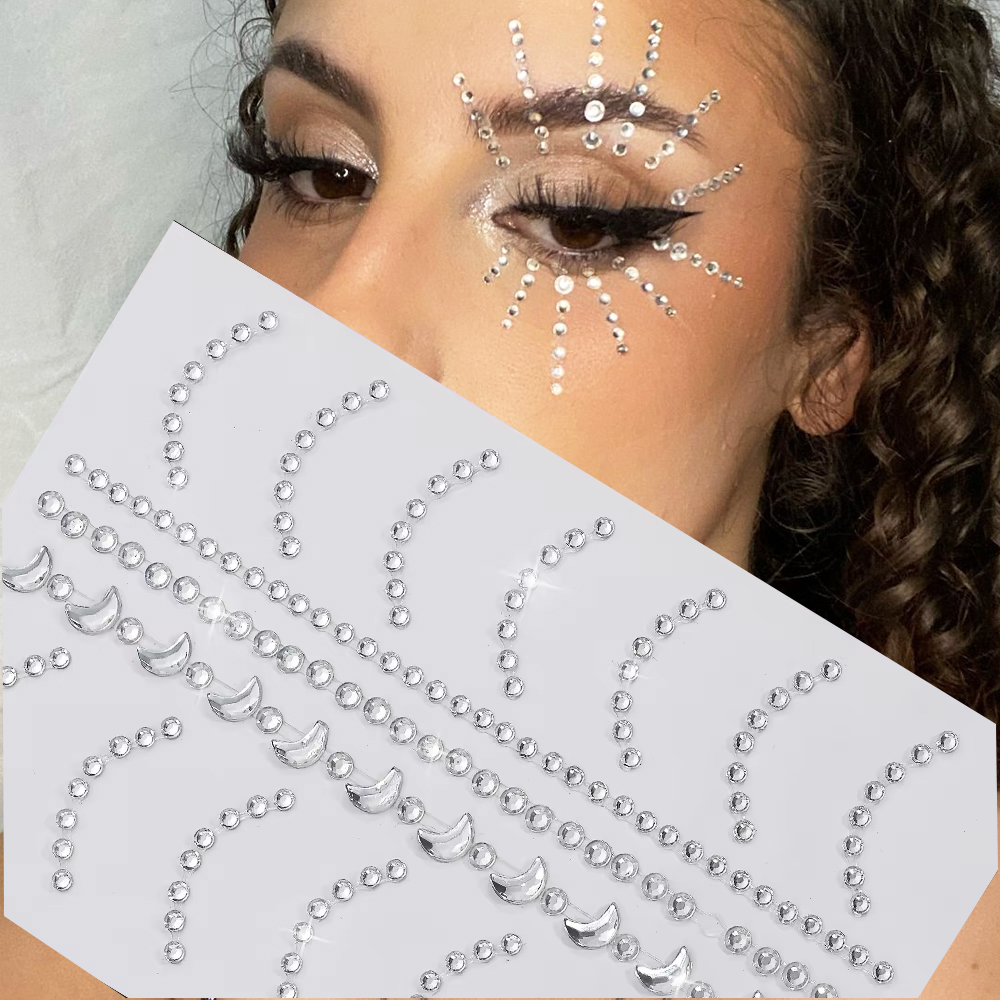 3D Clear Rhinestone Face Eye M - Beauty Gems Makeup のレビューと価格