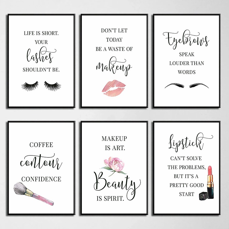 Makeup Quotes Poster Eyelash E - Beauty Makeup Quotes のレビューと価格