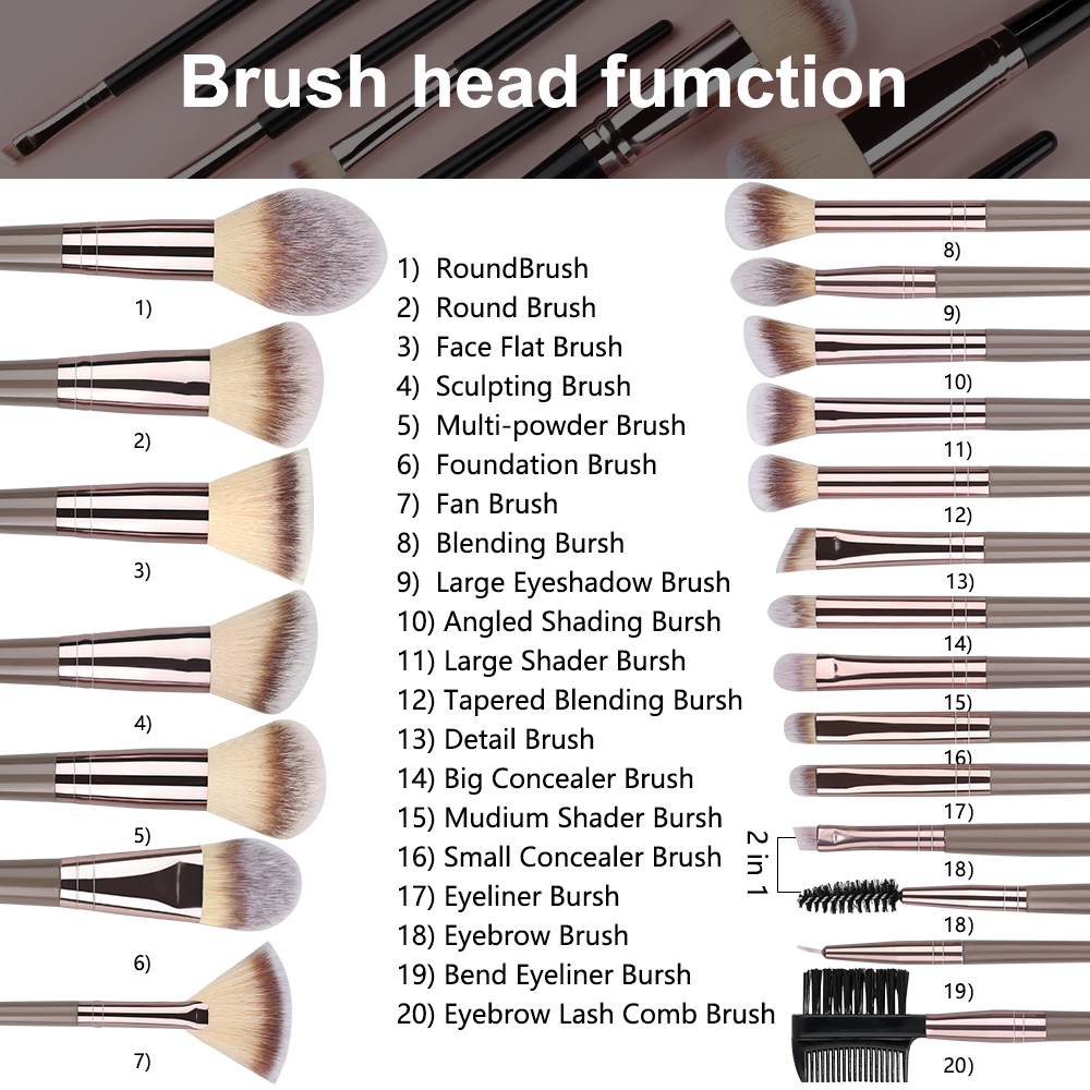 Professional 1-20PCS Makeup Br - Beauty Makeup Gift Sets のレビューと価格