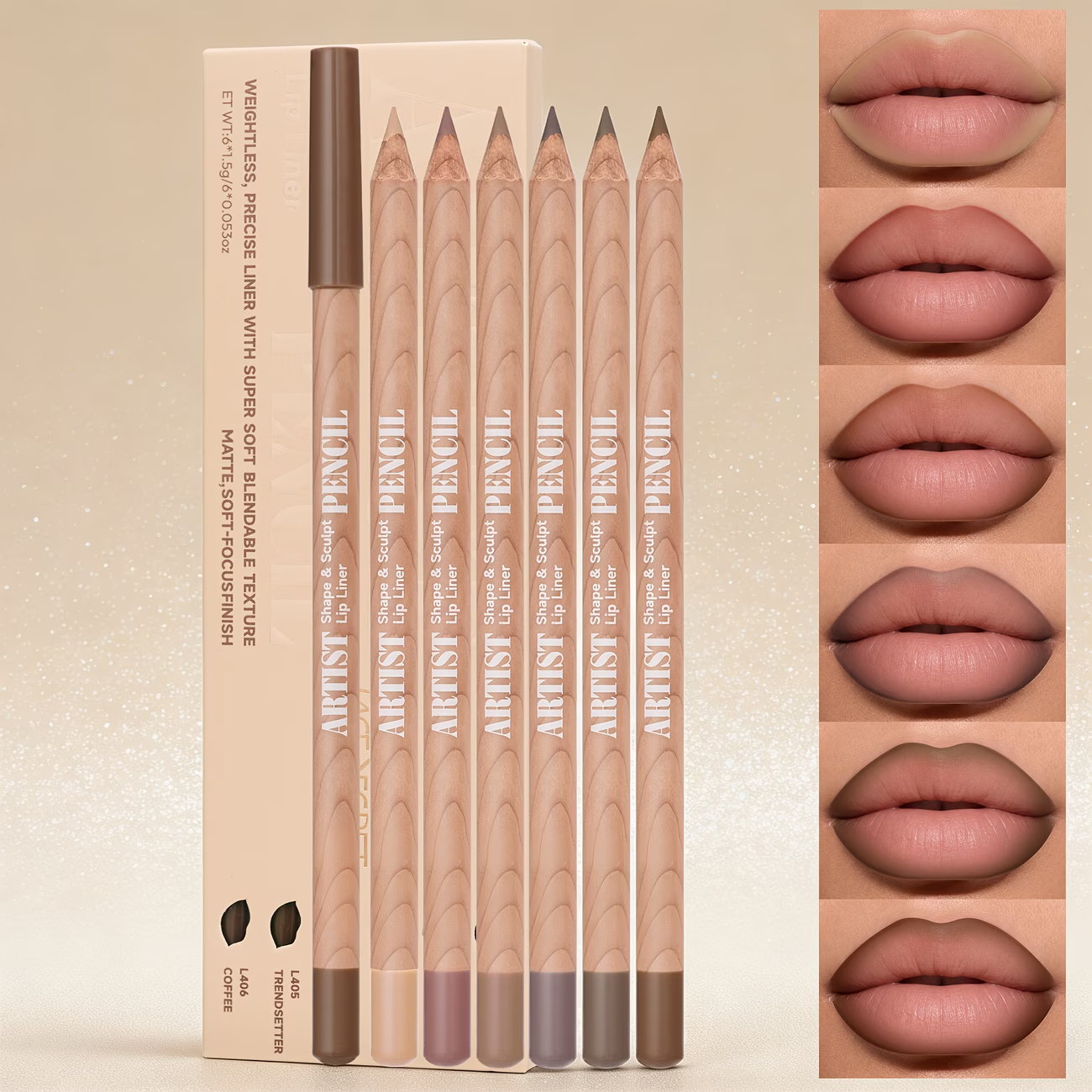 FACE SECRET 6pcs Velvet Matte  - Lip Liner Pencil のレビューと価格