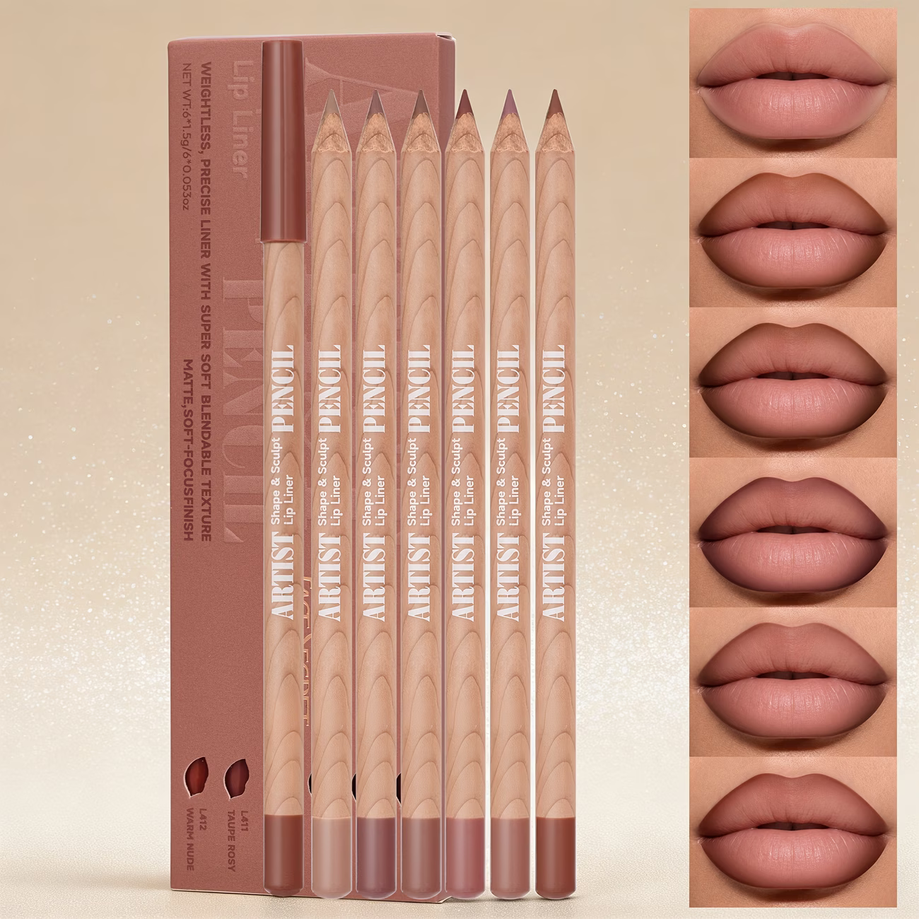 FACE SECRET 6pcs Velvet Matte  - Lip Liner Pencil のレビューと価格